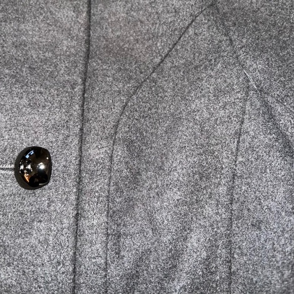 Hydraulic M grey faux wool double breasted lined banded waist & wrists pea coat - Picture 9 of 16